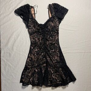 ASTR Black Lace Mini Dress Revolve